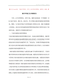 城市环境卫生考察报告.docx
