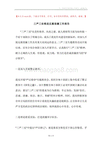 三严三实推进反腐倡廉工作报告.docx