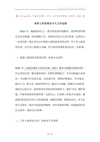 农村工作局局长个人工作总结.docx