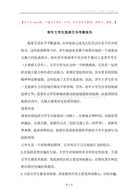 青年大学生旅游行为考察报告.docx
