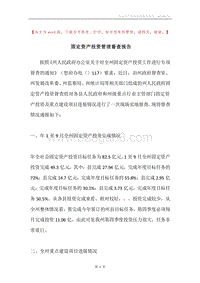 固定资产投资管理督查报告.docx