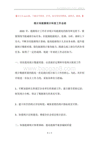 统计局能源统计科室工作总结.docx