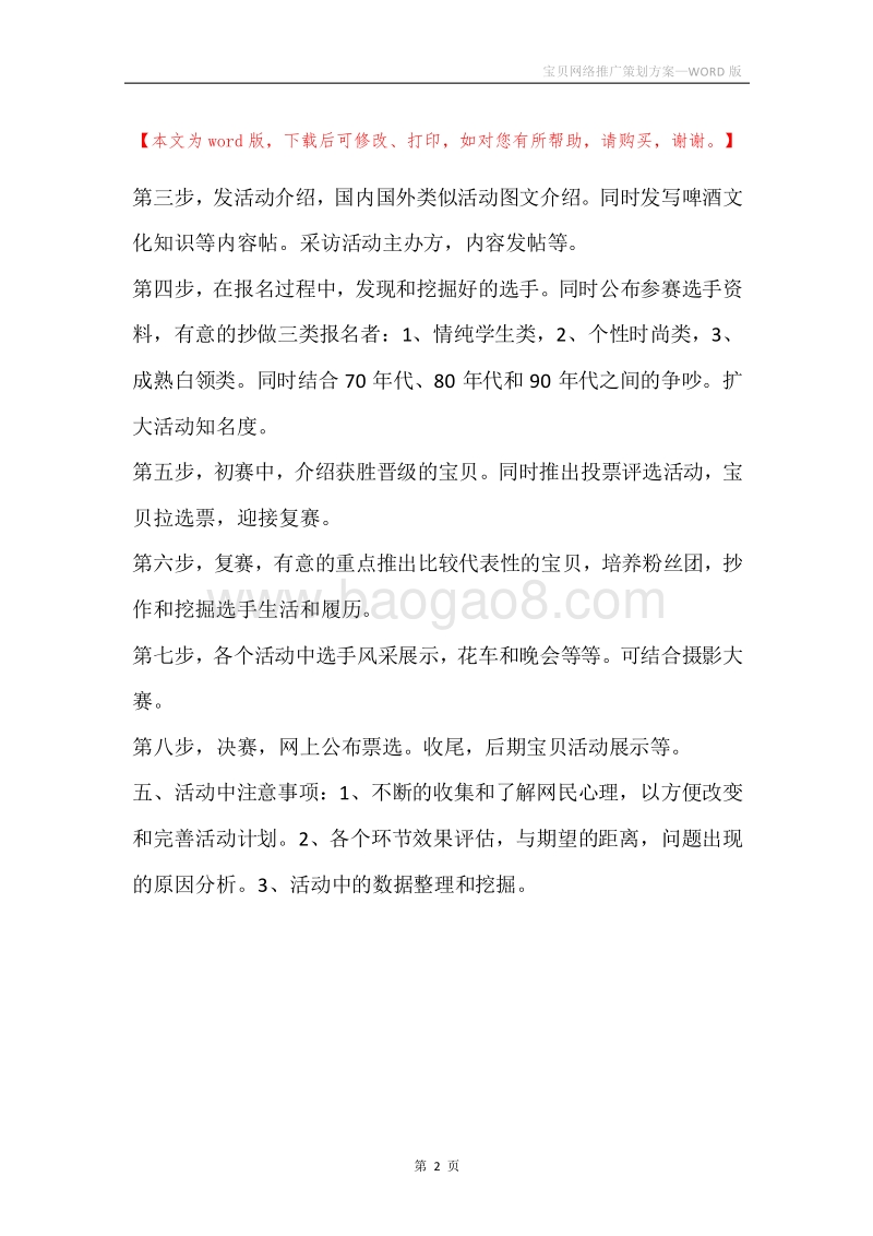 宝贝网络推广策划方案.docx_第2页