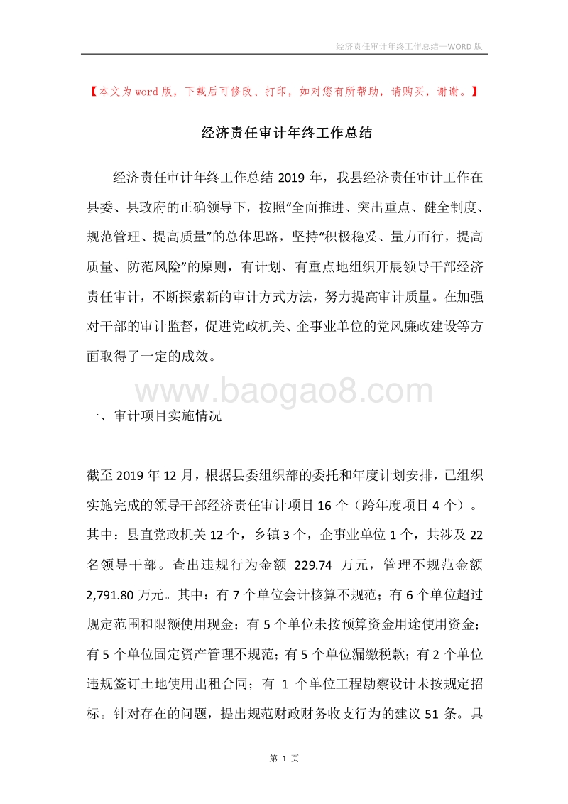经济责任审计年终工作总结.docx_第1页