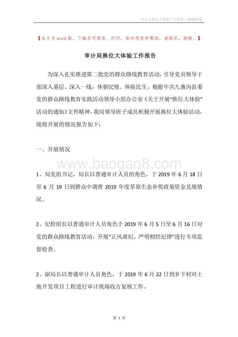 审计局换位大体验工作报告.docx_第1页