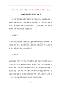 2019年耕地保护年终工作总结.docx