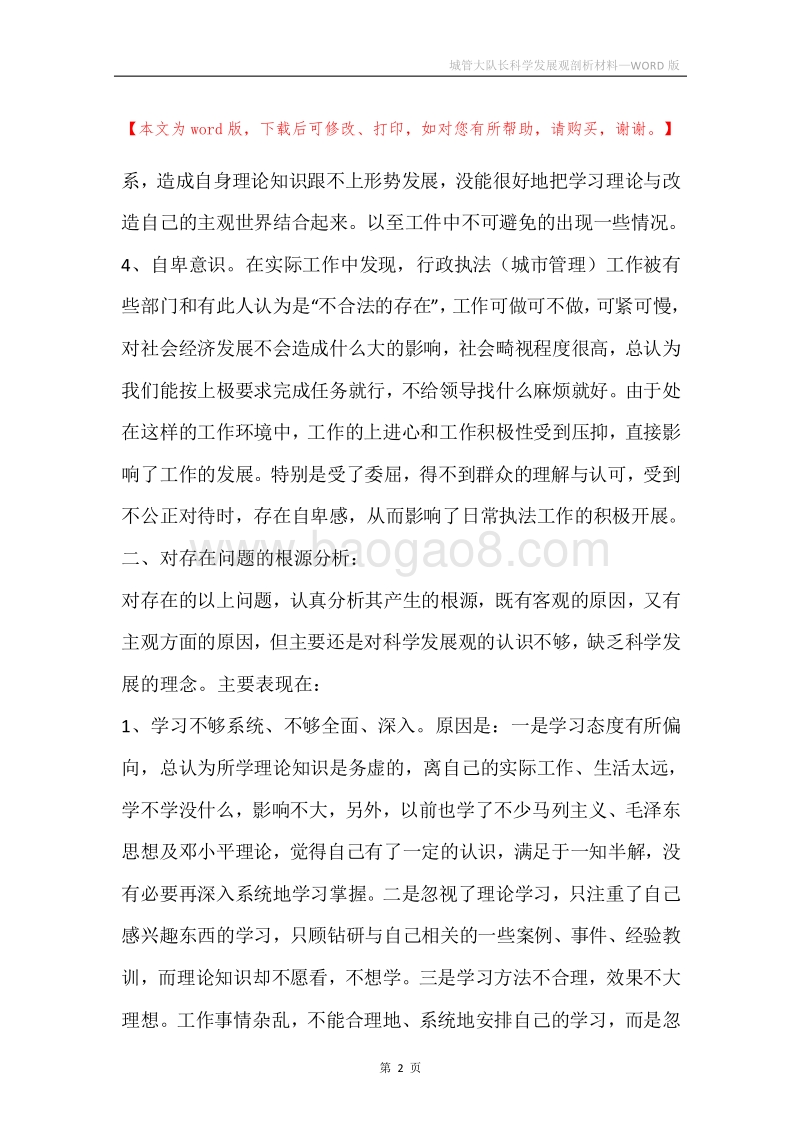 城管大队长科学发展观剖析材料.docx_第2页