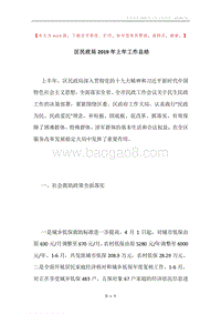 区民政局2019年上年工作总结.docx