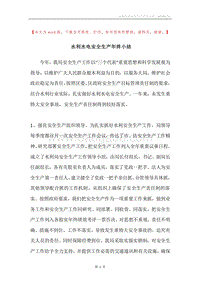 水利水电安全生产年终小结.docx