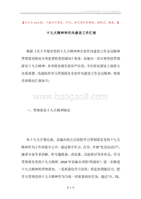 十九大精神和作风建设工作汇报.docx
