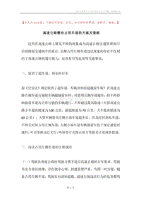 高速公路整治占用车道的方案及策略.docx