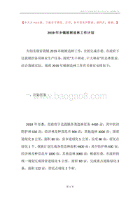 2019年乡镇植树造林工作计划.docx