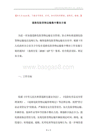 道路危险货物运输集中整治方案.docx