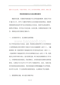 科技局党组民主生活会情况报告.docx