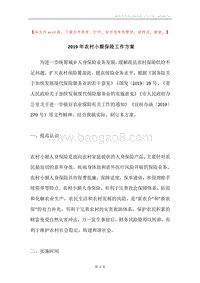 2019年农村小额保险工作方案.docx