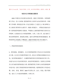 电信分公司档案自查报告.docx