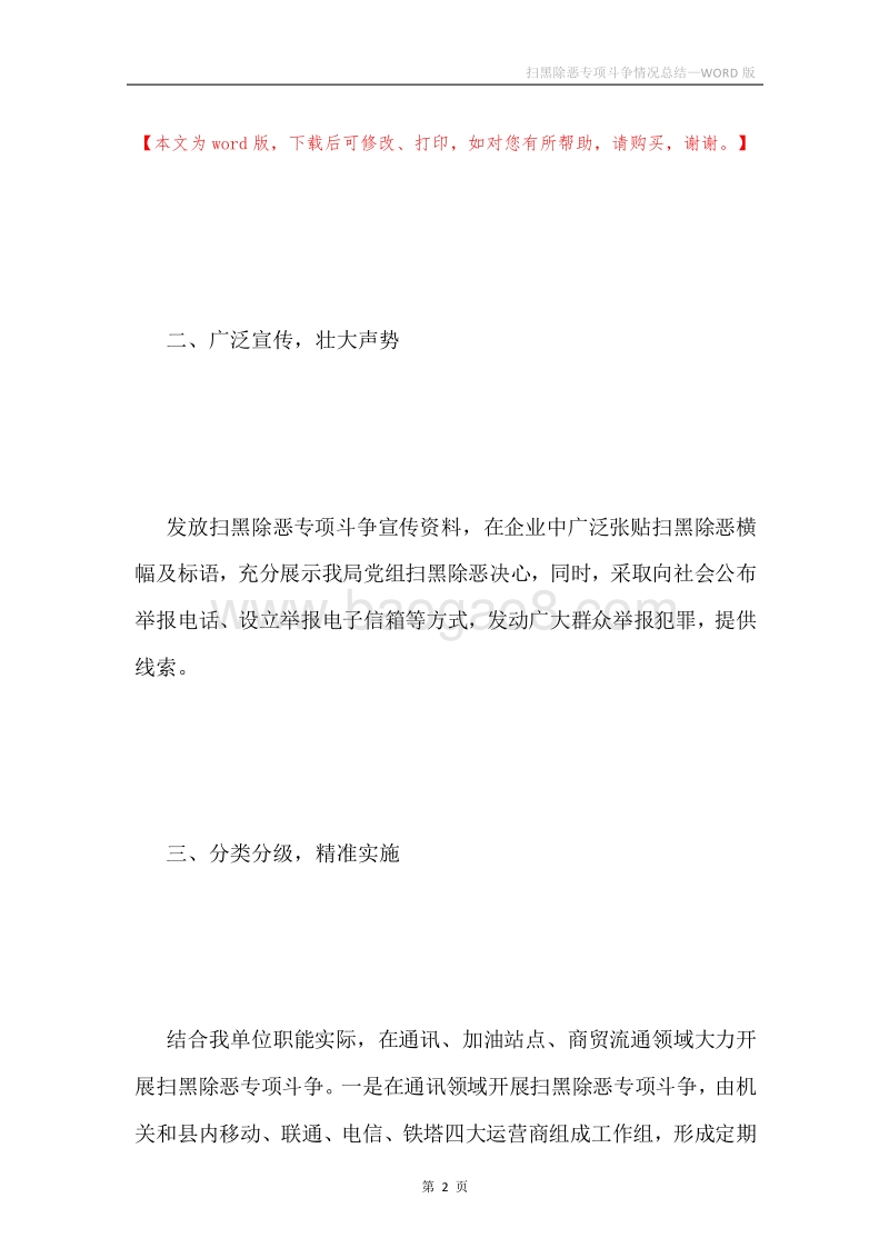 扫黑除恶专项斗争情况总结.docx_第2页