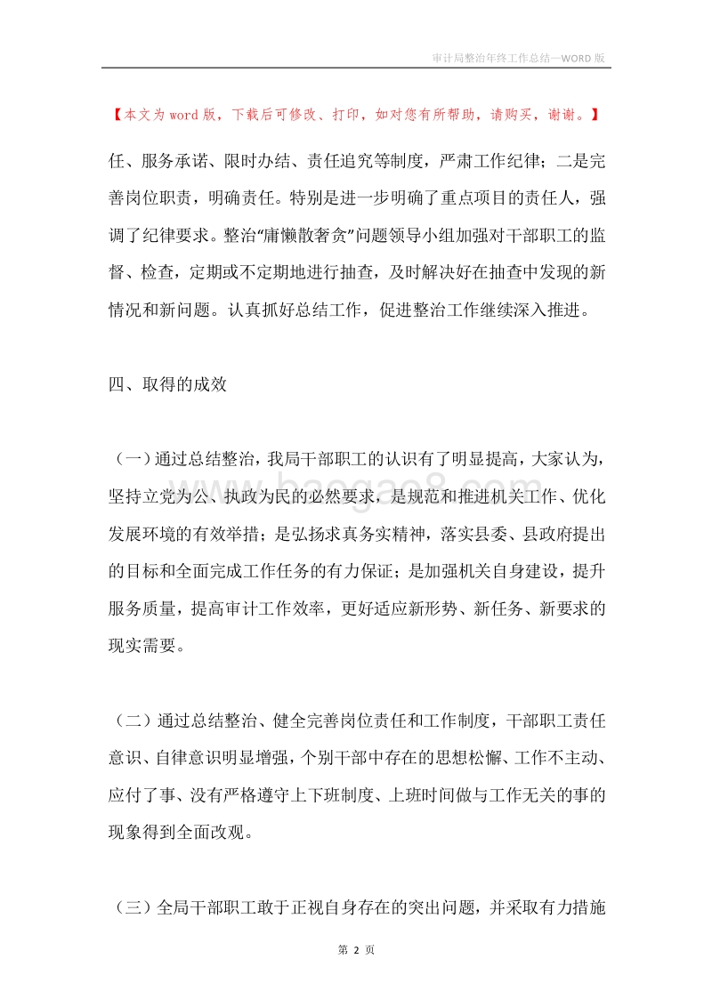 审计局整治年终工作总结.docx_第2页