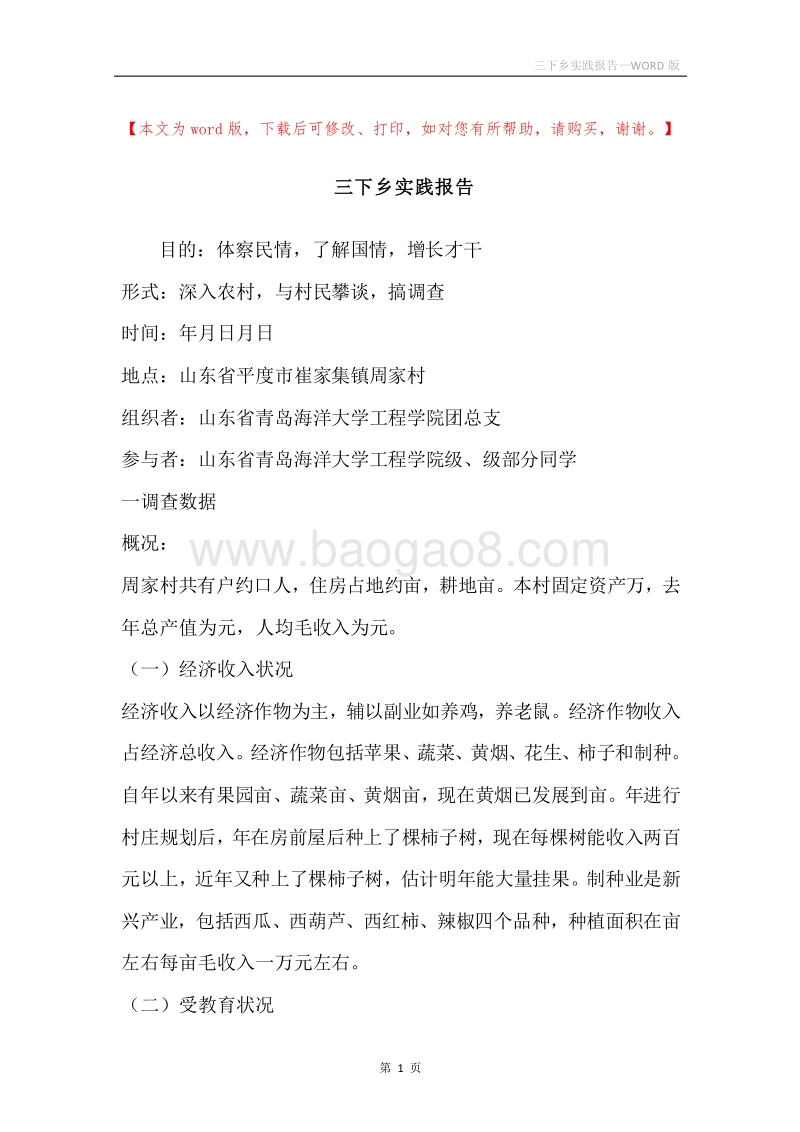 三下乡实践报告.docx_第1页