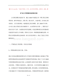 矿业公司质量改造经验交流.docx