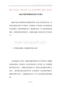 2019年城市管理深化改革工作要点.docx
