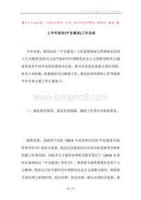 上半年综治(平安建设)工作总结.docx