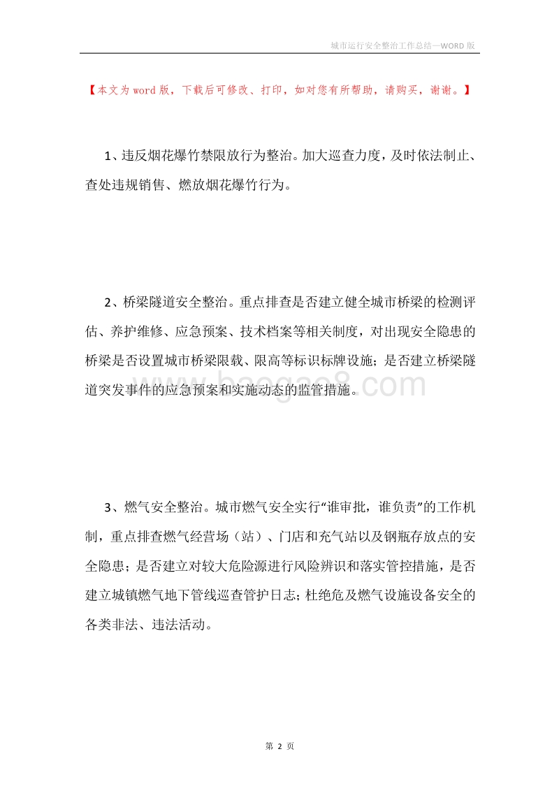 城市运行安全整治工作总结.docx_第2页