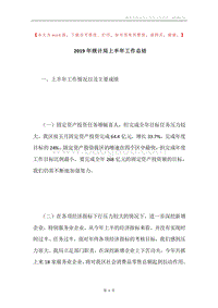 2019年统计局上半年工作总结.docx
