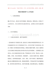 风险合规经理个人工作总结.docx