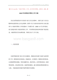 2019年妇联驻村帮扶工作方案.docx