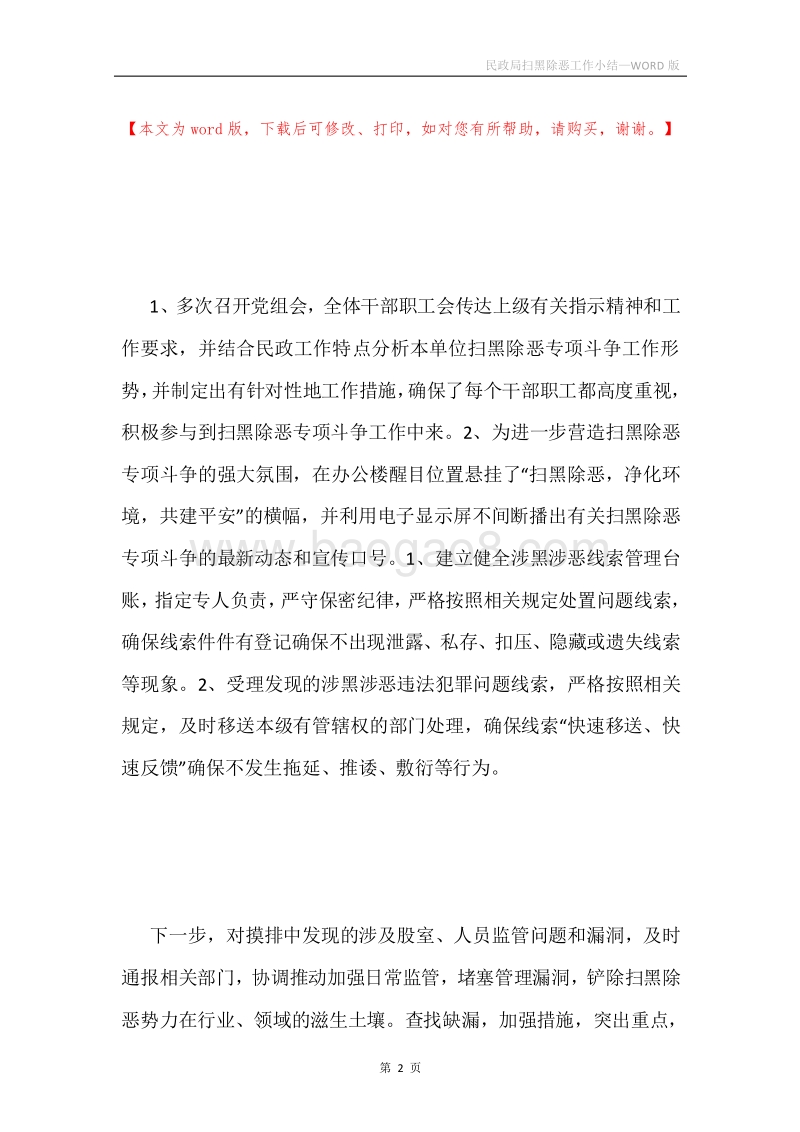 民政局扫黑除恶工作小结.docx_第2页
