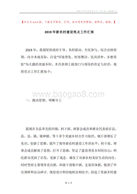 2019年新农村建设亮点工作汇报.docx