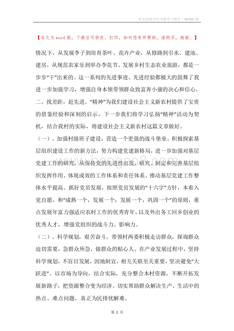 村支部副书记考察学习报告.docx_第2页