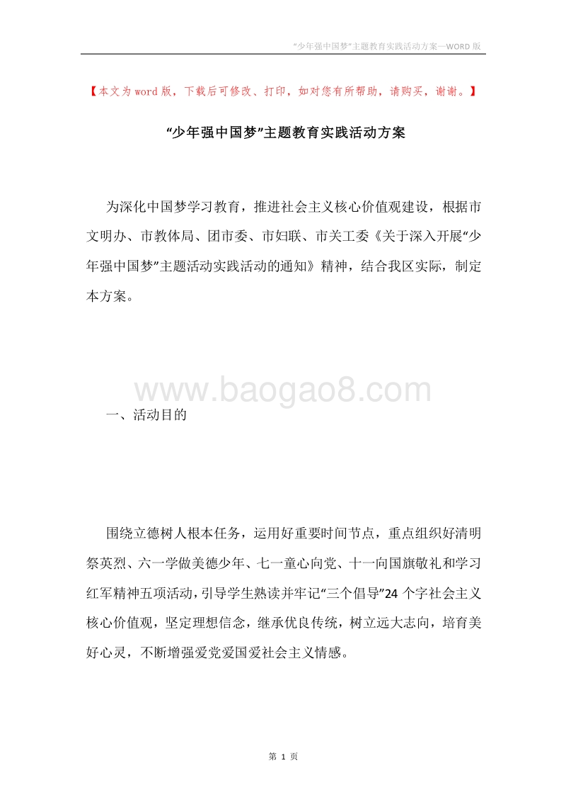 “少年强中国梦”主题教育实践活动方案.docx_第1页
