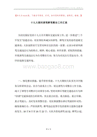 十九大期间酒驾醉驾整治工作汇报.docx