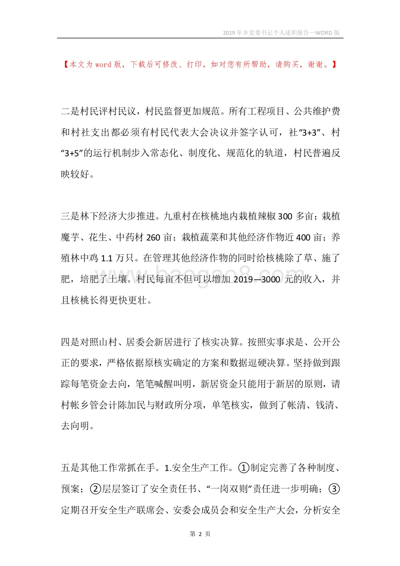 2019年乡党委书记个人述职报告.docx_第2页