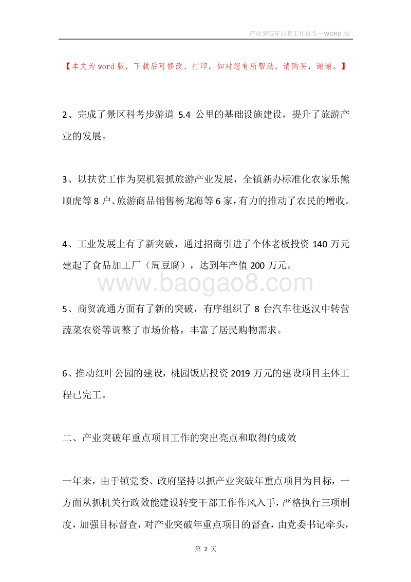 产业突破年自查工作报告.docx_第2页