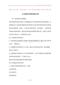 公司规范化管理实施大纲.docx
