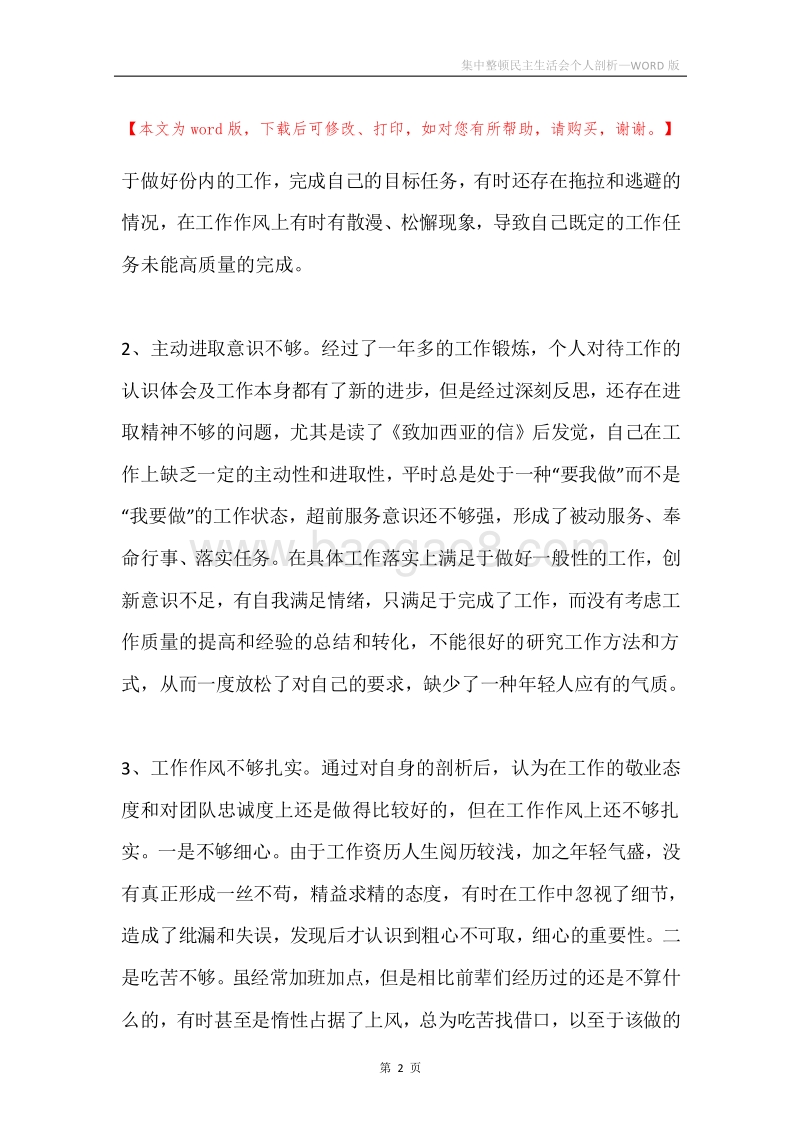 集中整顿民主生活会个人剖析.docx_第2页