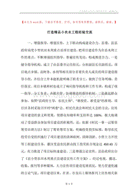 打造精品小农水工程经验交流.docx