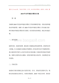 2019年水环境综合整治方案.docx