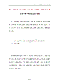 2019年夏季消防检查工作方案.docx