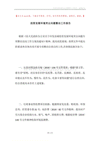 投资发展环境突出问题整治工作报告.docx