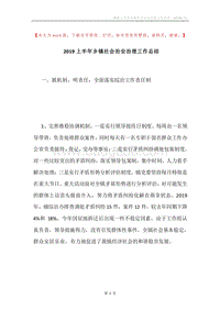 2019上半年乡镇社会治安治理工作总结.docx