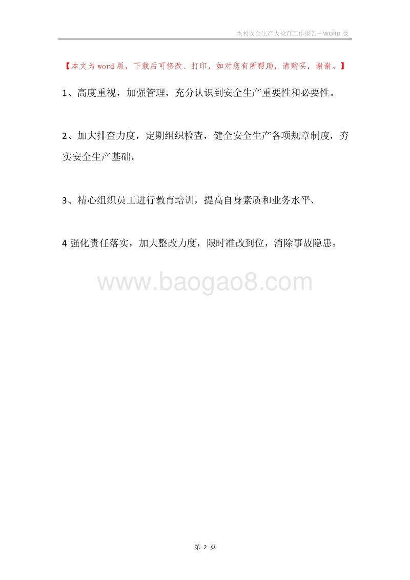 水利安全生产大检查工作报告.docx_第2页