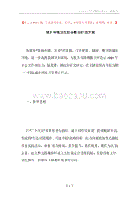 城乡环境卫生综合整治行动方案.docx