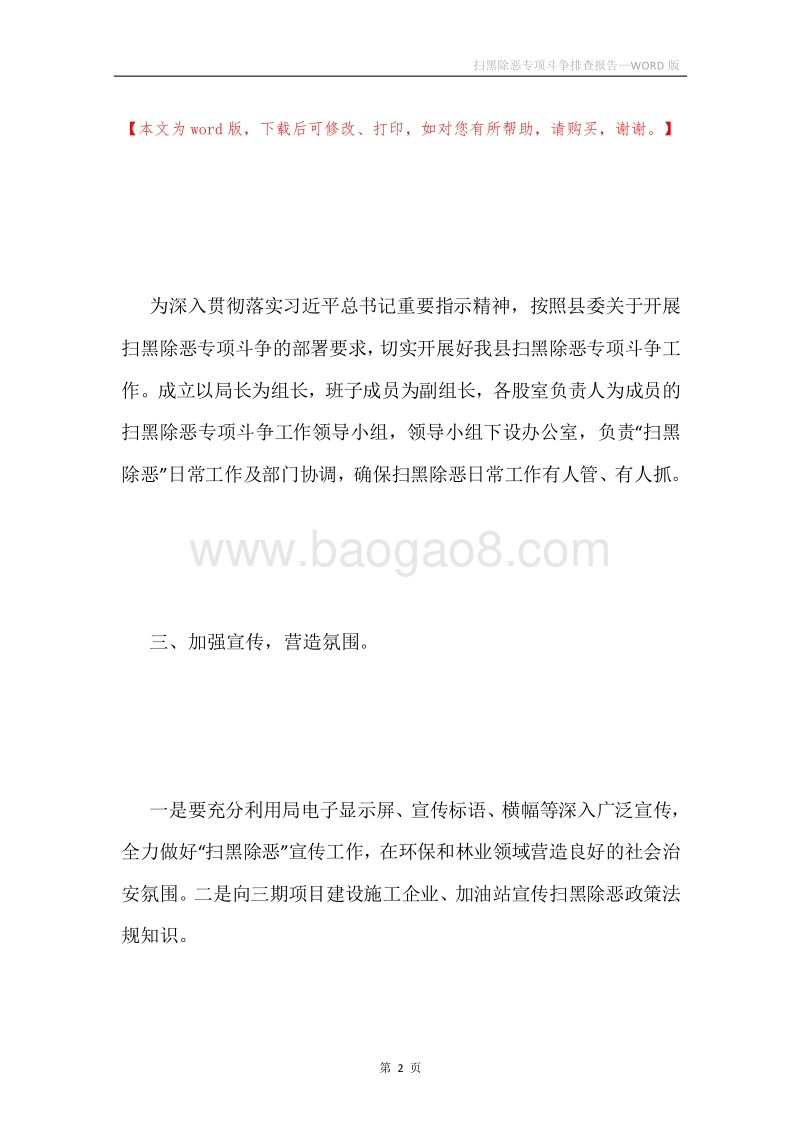 扫黑除恶专项斗争排查报告.docx_第2页