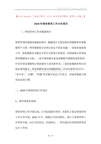 2019年绩效管理工作分析报告.docx