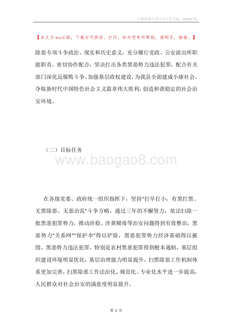 扫黑除恶专项斗争工作方案.docx_第2页
