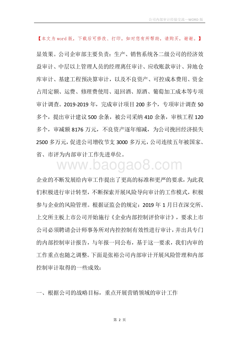 公司内部审计经验交流.docx_第2页